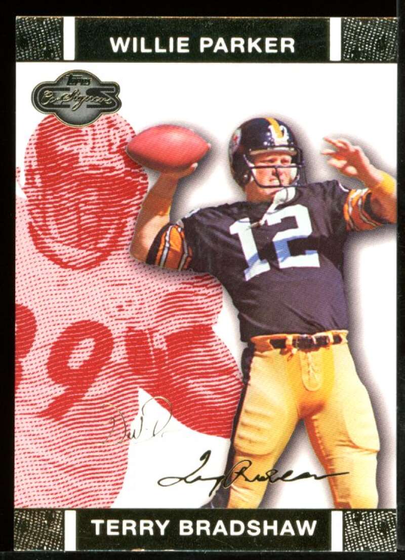 Terry Bradshaw/Willie Parker 2007 Topps Co-Signers Changing Faces Gold Red #37A Image 1
