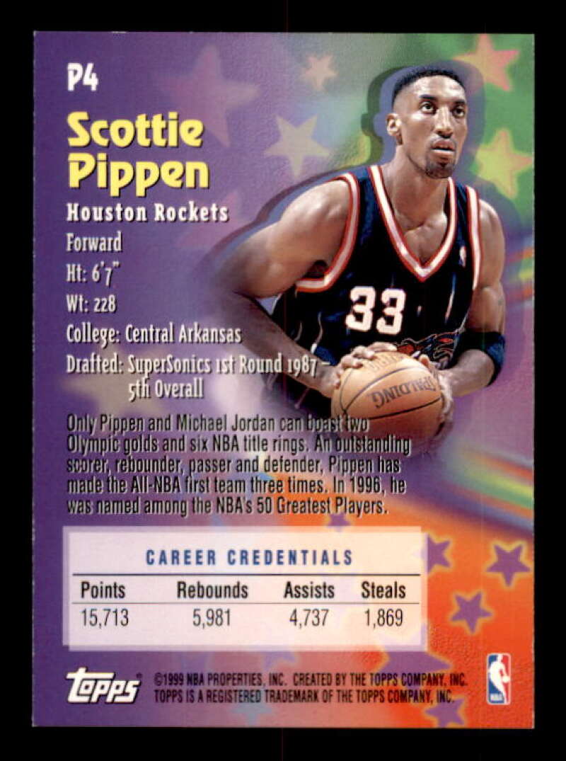 Scottie Pippen Card 1999-00 Topps Patriarchs #P4 Image 2