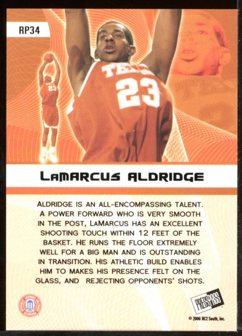 LaMarcus Aldridge PP Rookie Card 2006 Press Pass Reflectors Proofs #34 Image 2