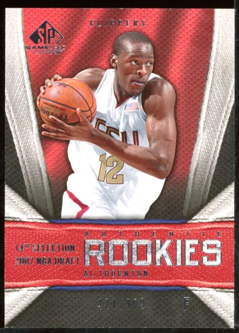 Al Thornton Rookie Card 2007-08 SP Game Used #154 Image 1