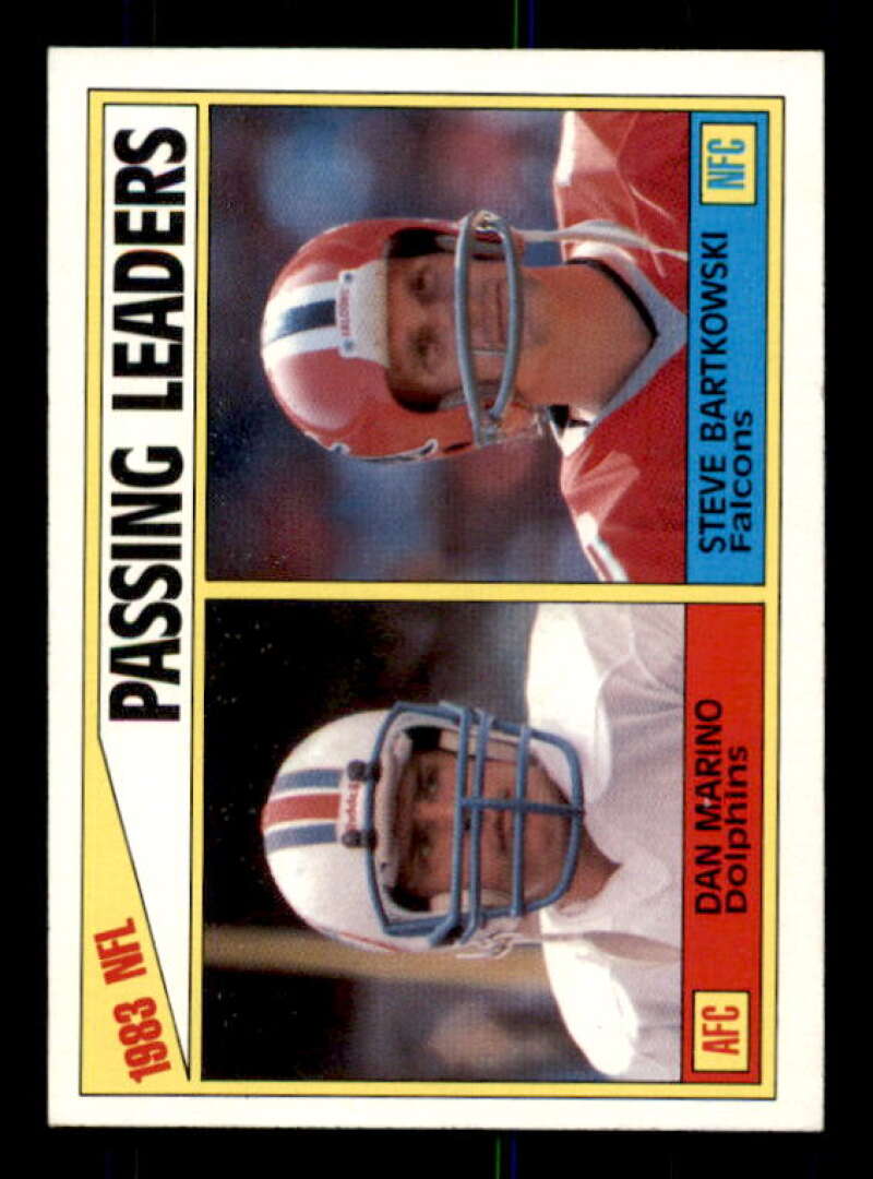 Passing Leaders/Dan Marino/Steve Bartkowski Card 1984 Topps #202 Image 1