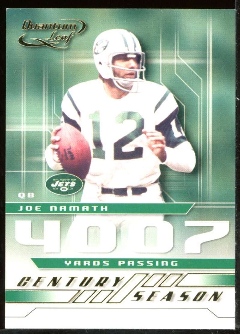 Joe Namath Card 2001 Quantum Leaf Century Season #CS24 Image 1