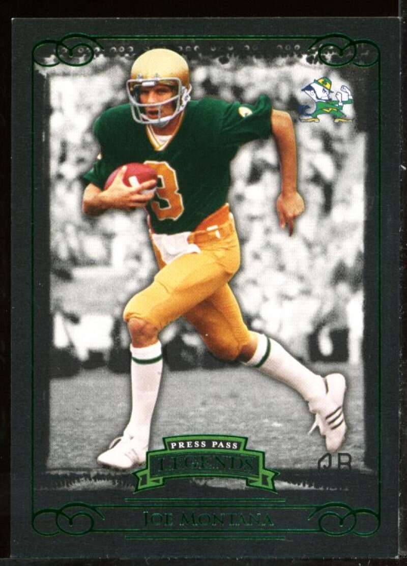 Joe Montana/(running in photo) Card 2008 Press Pass Legends Emerald #75A Image 1