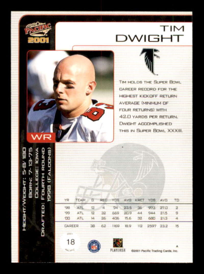 Tim Dwight Card 2001 Pacific Premiere Date #18 Image 2