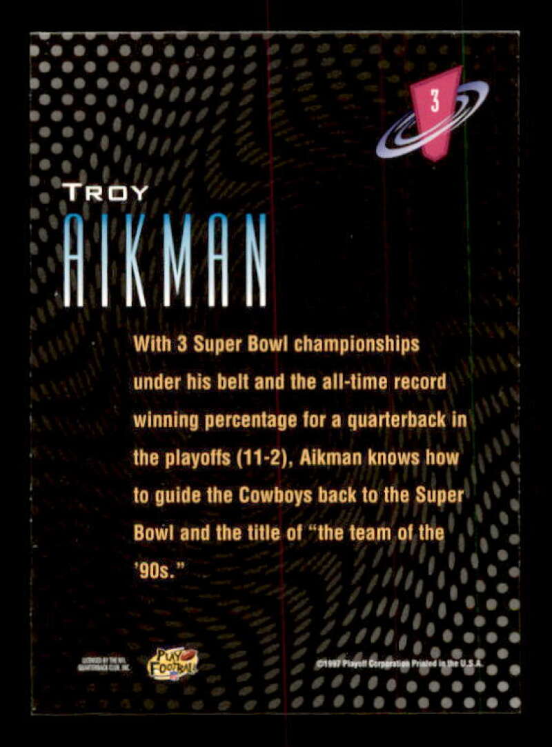 Troy Aikman Card 1997 Playoff Zone Frenzy #3 Image 2