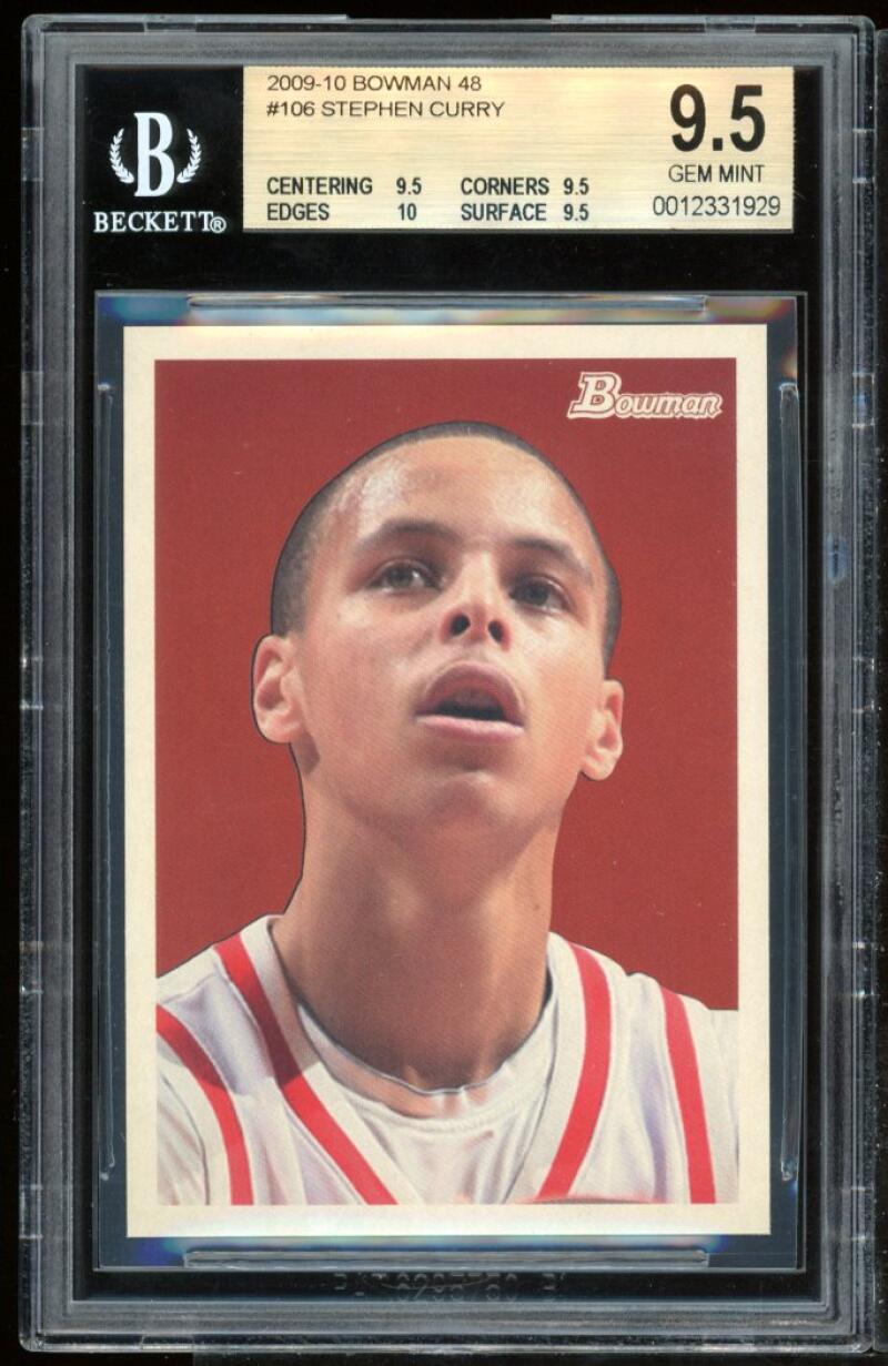 Stephen Curry Rookie Card 2009-10 Bowman 48 #106 BGS 9.5 (9.5 9.5 10 9.5) Image 1