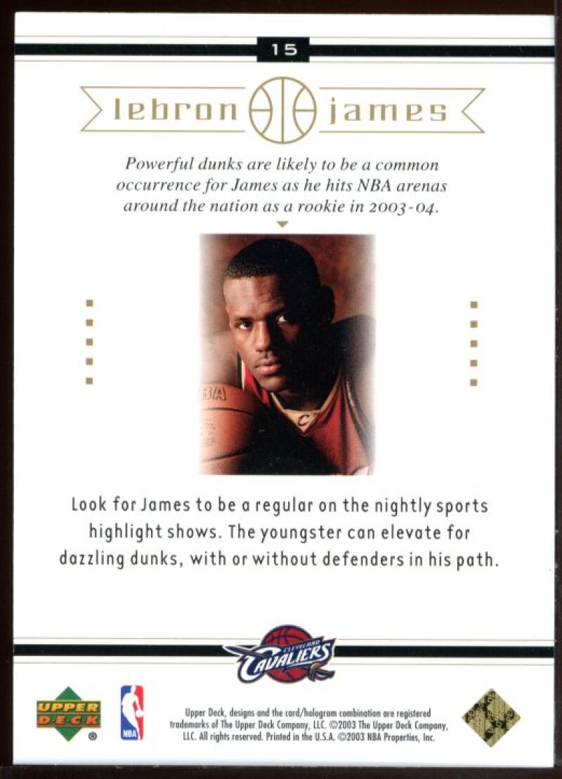 2003 Upper Deck #15 Stay Tuned Lebron James Cavaliers NBA Rookie Card Image 2