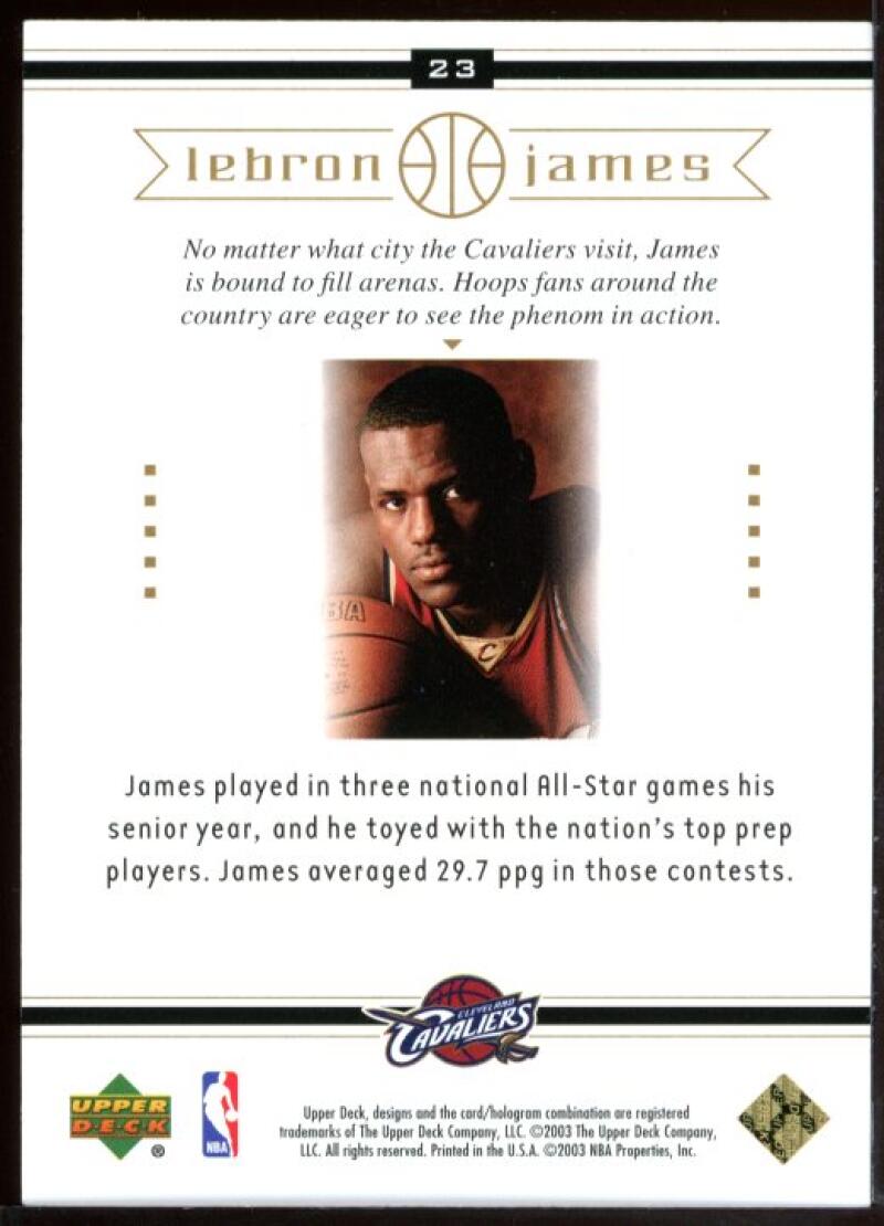 2003 Upper Deck #23 From Coast to Coast USA Flag NBA Lebron James Rookie Card Image 2