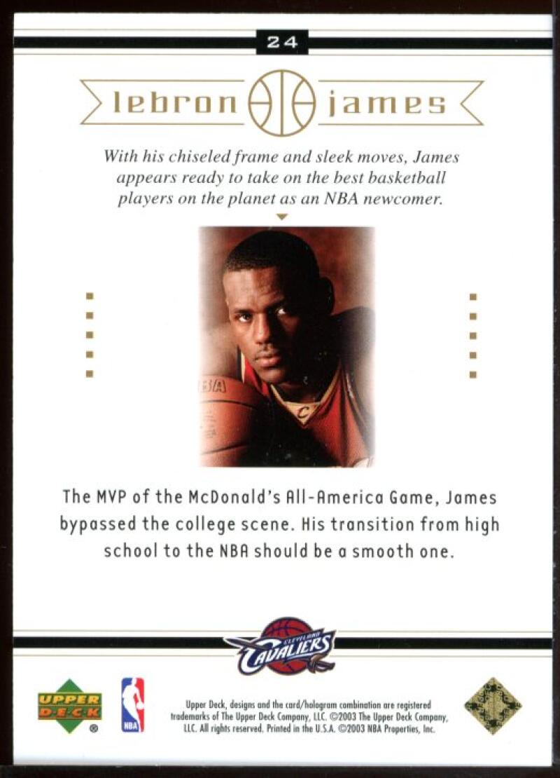 2003 Upper Deck #24 The Next Level Lebron James Rookie Card Image 2