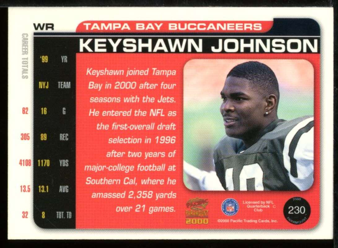 Keyshawn Johnson Card 2000 Paramount Premiere Date #230 Image 2