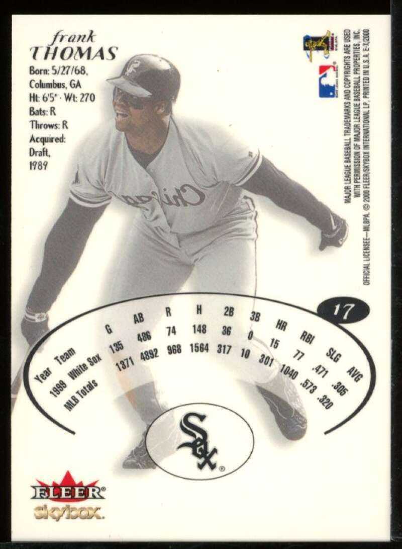 Frank Thomas Card 2000 E-X #17 Image 2