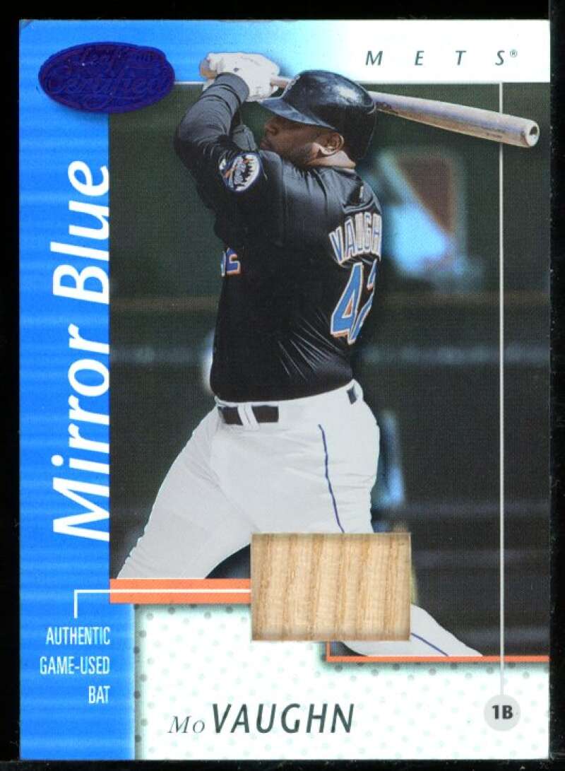 Mo Vaughn Bat Card 2002 Leaf Certified Mirror Blue #123 Image 1