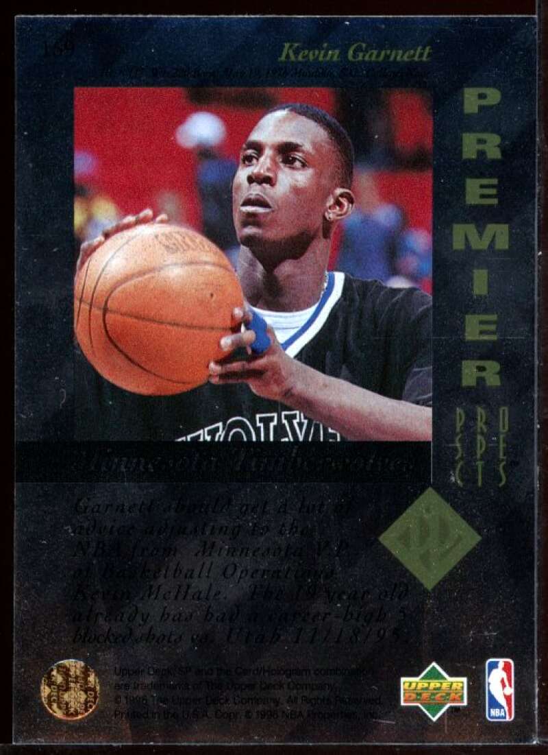 Kevin Garnett Rookie Card 1995-96 SP #159 Image 2