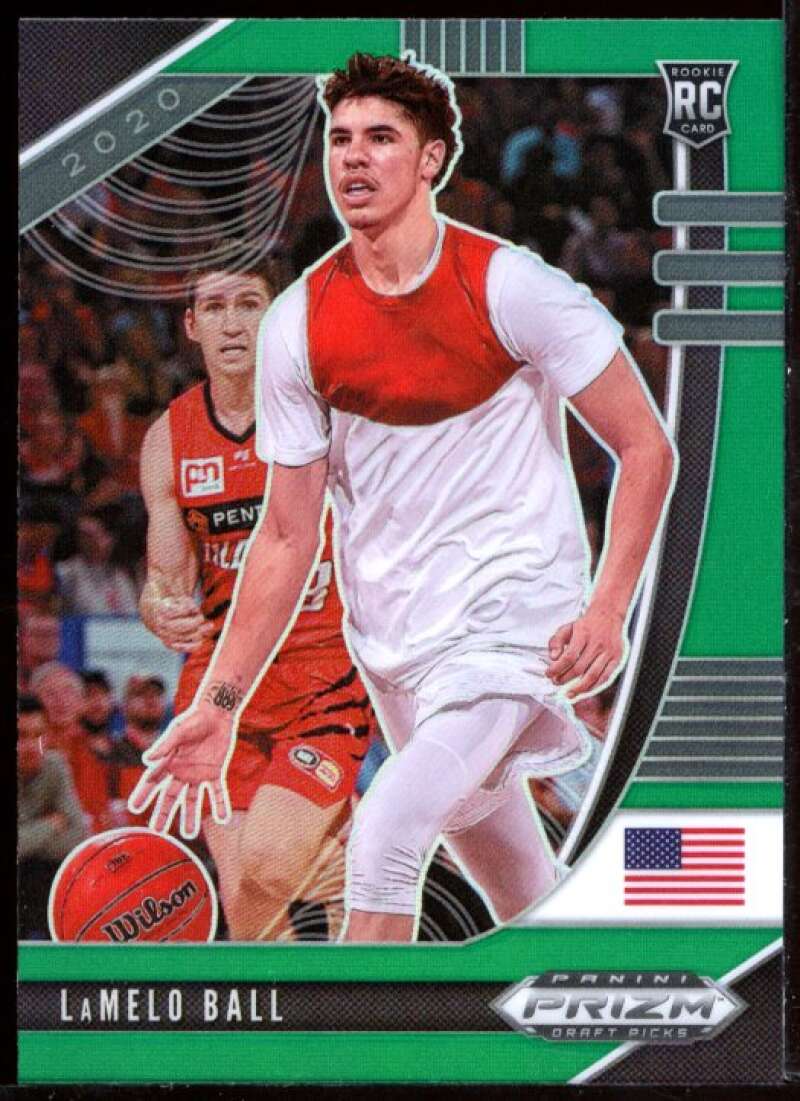 LaMelo Ball Rookie Card 2020-21 Panini Prizm Draft Picks Green #43 Image 1