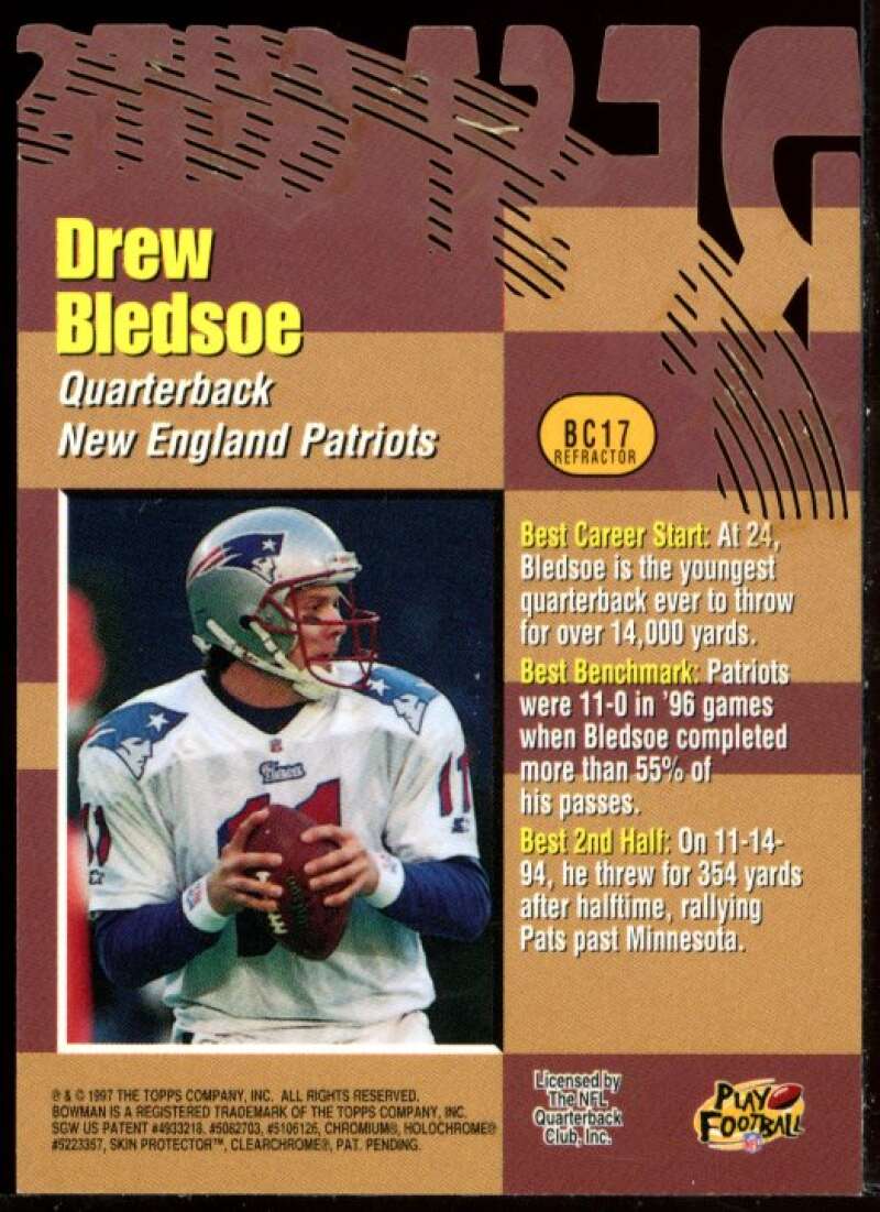 Drew Bledsoe Card 1997 Bowman's Best Cuts Atomic Refractors #BC17 Image 2