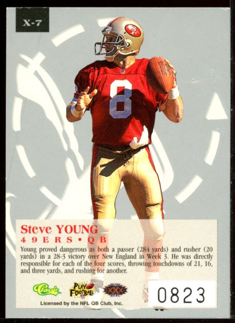 Steve Young Card 1996 Classic NFL Experience X #X7 Image 2