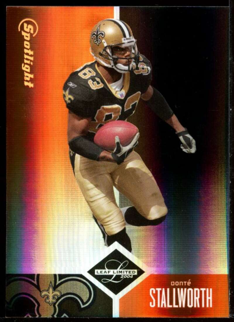 Donte Stallworth Card 2004 Leaf Limited Bronze Spotlight #33 Image 1