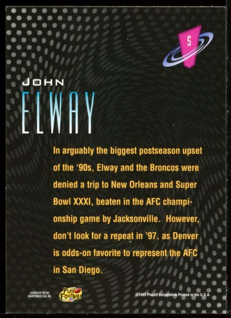 John Elway Card 1997 Playoff Zone Frenzy #5 Image 2