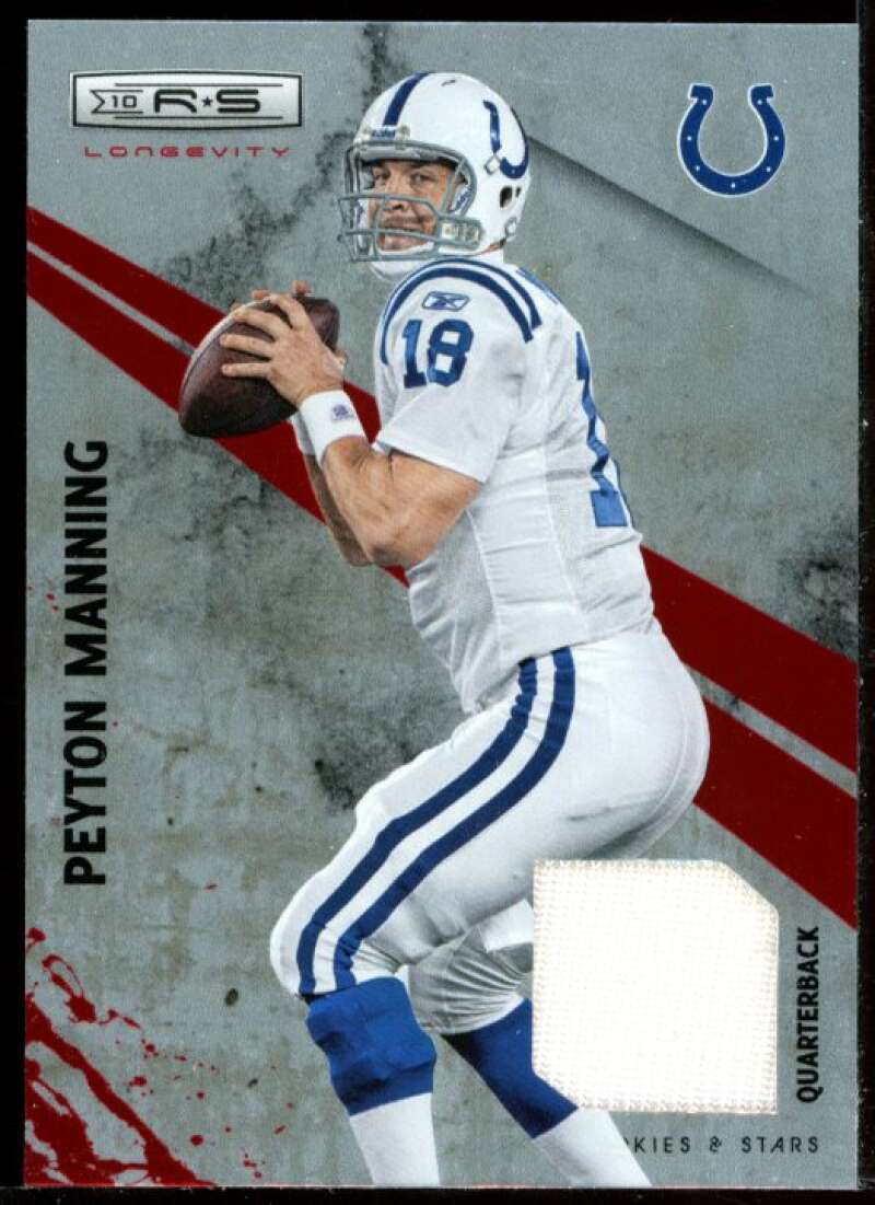 Peyton Manning Card 2010 Rookies and Stars Materials Gold #64 Image 1