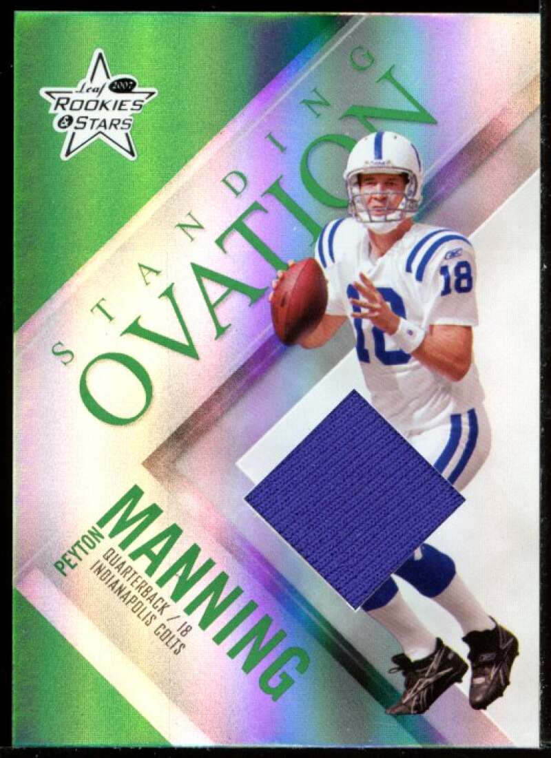 Peyton Manning 2007 Leaf Rookies and Stars Standing Ovation Materials Green #21 Image 1