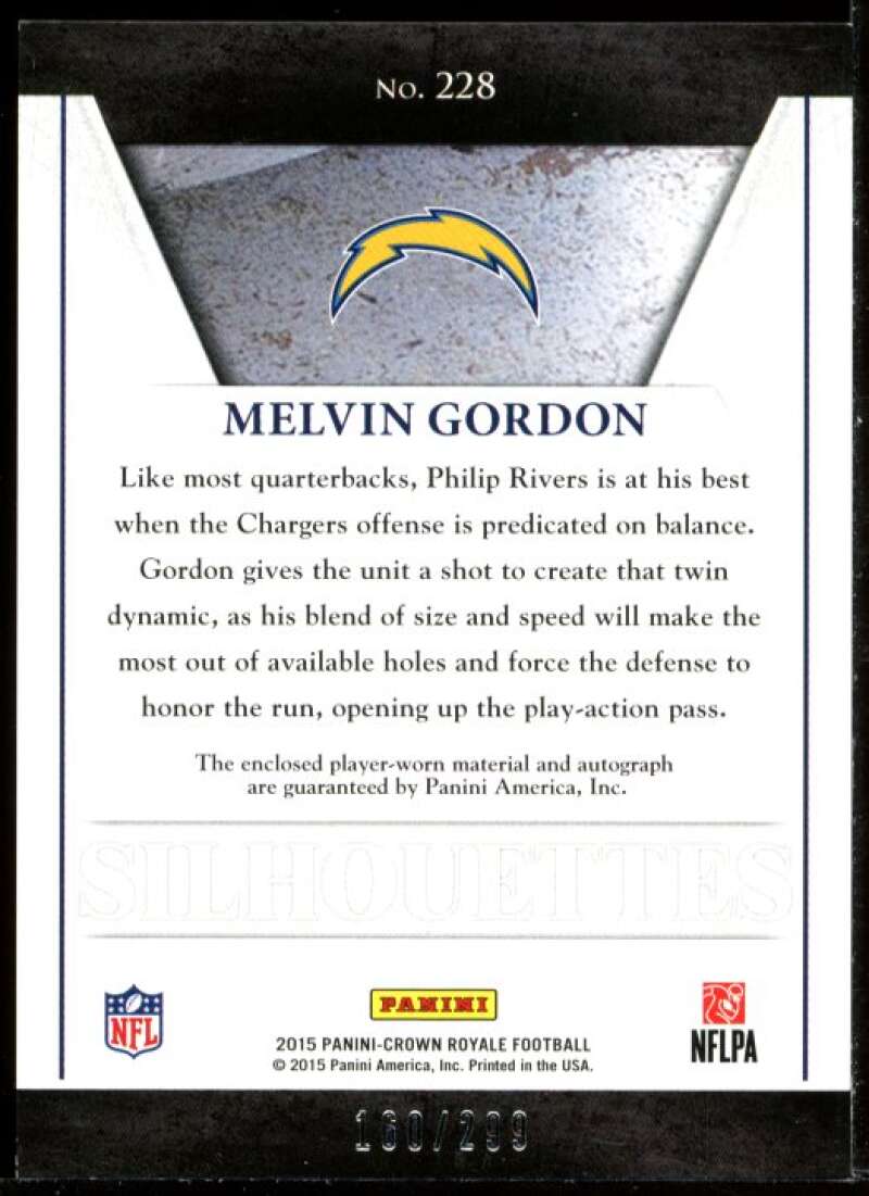 Melvin Gordon JSY AU Rookie Card 2015 Crown Royale #228 Image 2