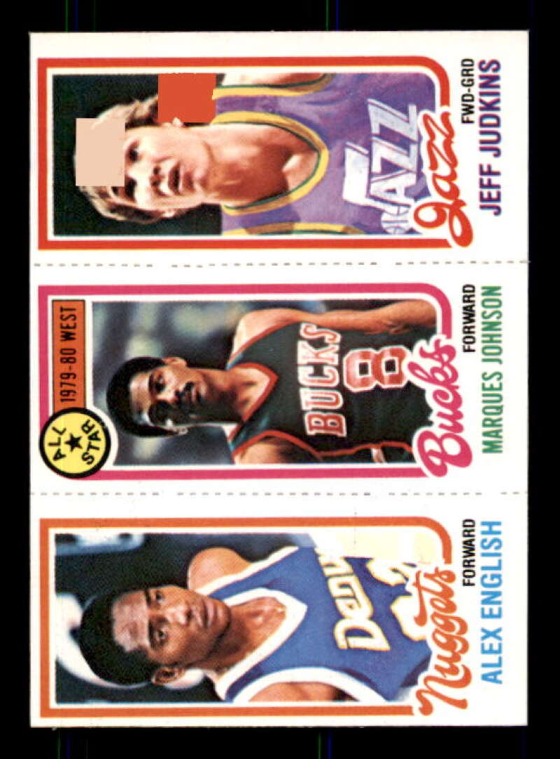 75 Alex English 2 Marques Johnson AS Jeff Judkins Card 1980-81 Topps #19 /68 Image 1