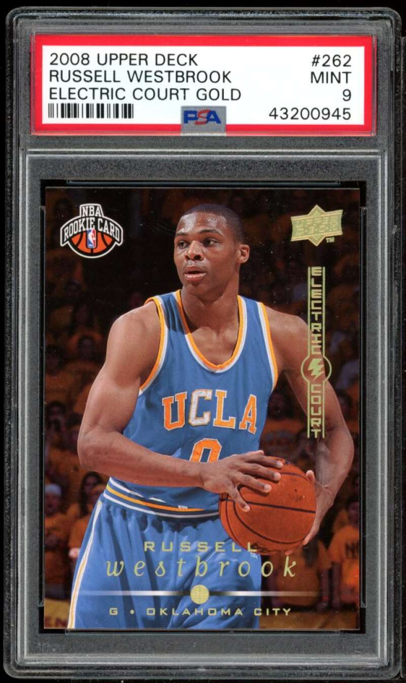 Russell Westbrook Rookie Card 2008-09 Upper Deck Electric Gold #262 PSA 9 Image 1