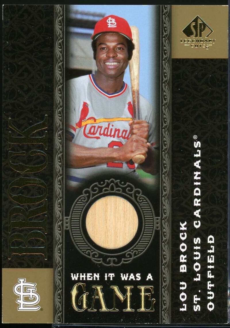 Lou Brock Card 2007 SP Legendary Cuts When it Was a Game Memorabilia #LB Image 1