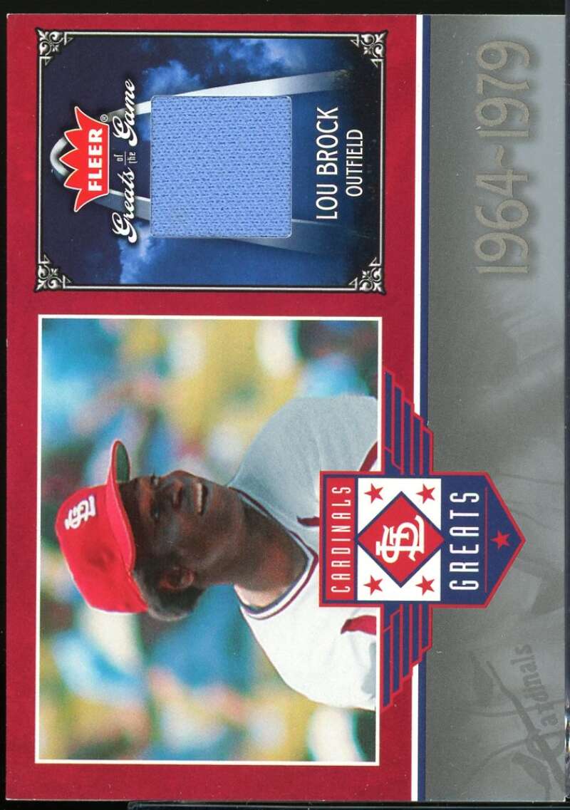 Lou Brock Pants Card 2006 Greats of the Game Cardinals Greats Memorabilia #LB Image 1