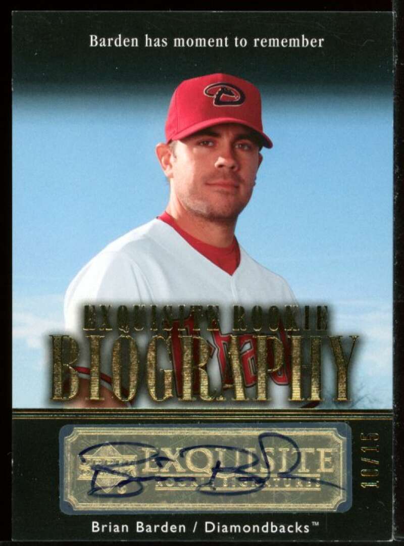 Brian Barden 2007 Exquisite Collection Rookie Signatures Biography Auto Gold #BA Image 1