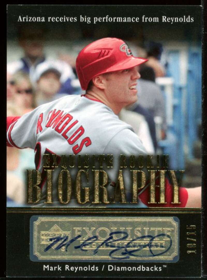 Mark Reynolds 2007 Exquisite Collection Rookie Signature Biography Auto Gold #MR Image 1