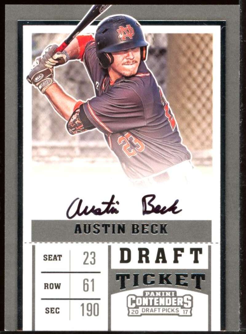 Austin Beck AU/Batting Card 2017 Panini Contenders Draft Picks #29A Image 1