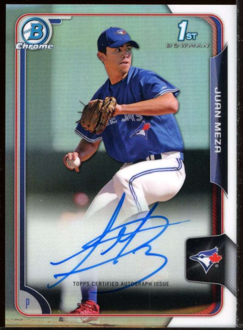 Juan Meza Card 2015 Bowman Chrome Prospect Autographs Refractors #BCAPJM Image 1