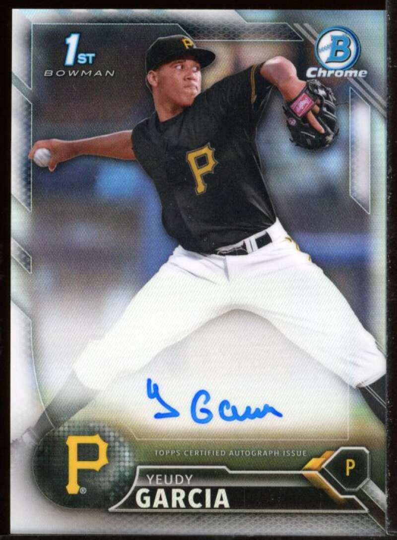 Yeudy Garcia Card 2016 Bowman Chrome Prospect Autographs Refractors #BCAPYG Image 1