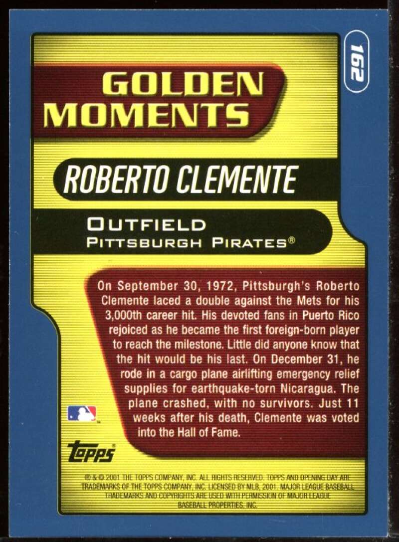 Roberto Clemente GM Card 2001 Topps Opening Day #162 Image 2