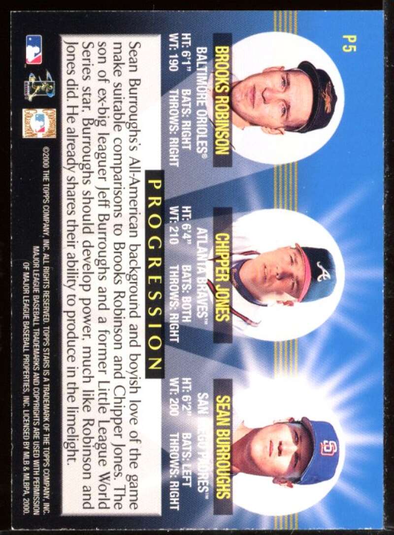 B.Rob/C.Jones/Burroughs Card 2000 Topps Stars Progression #P5 Image 2