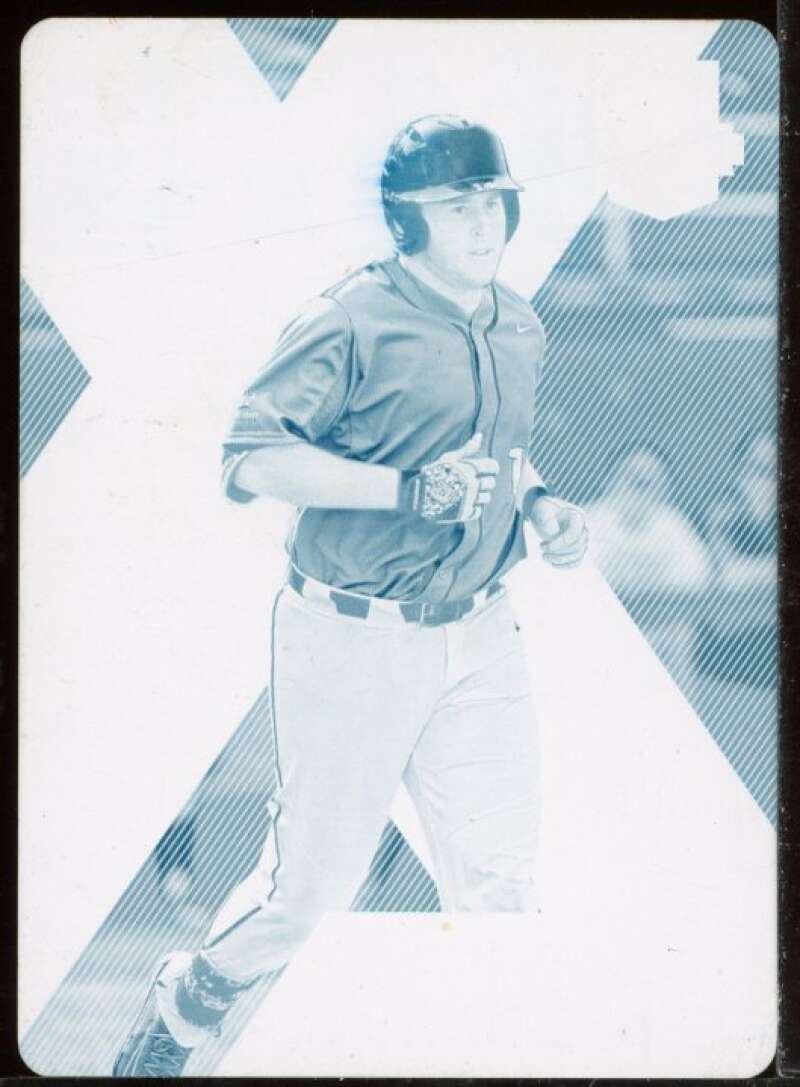 Riley Adams Cyan Printing Plate Card 2017 Elite Extra Edition #99 Image 1