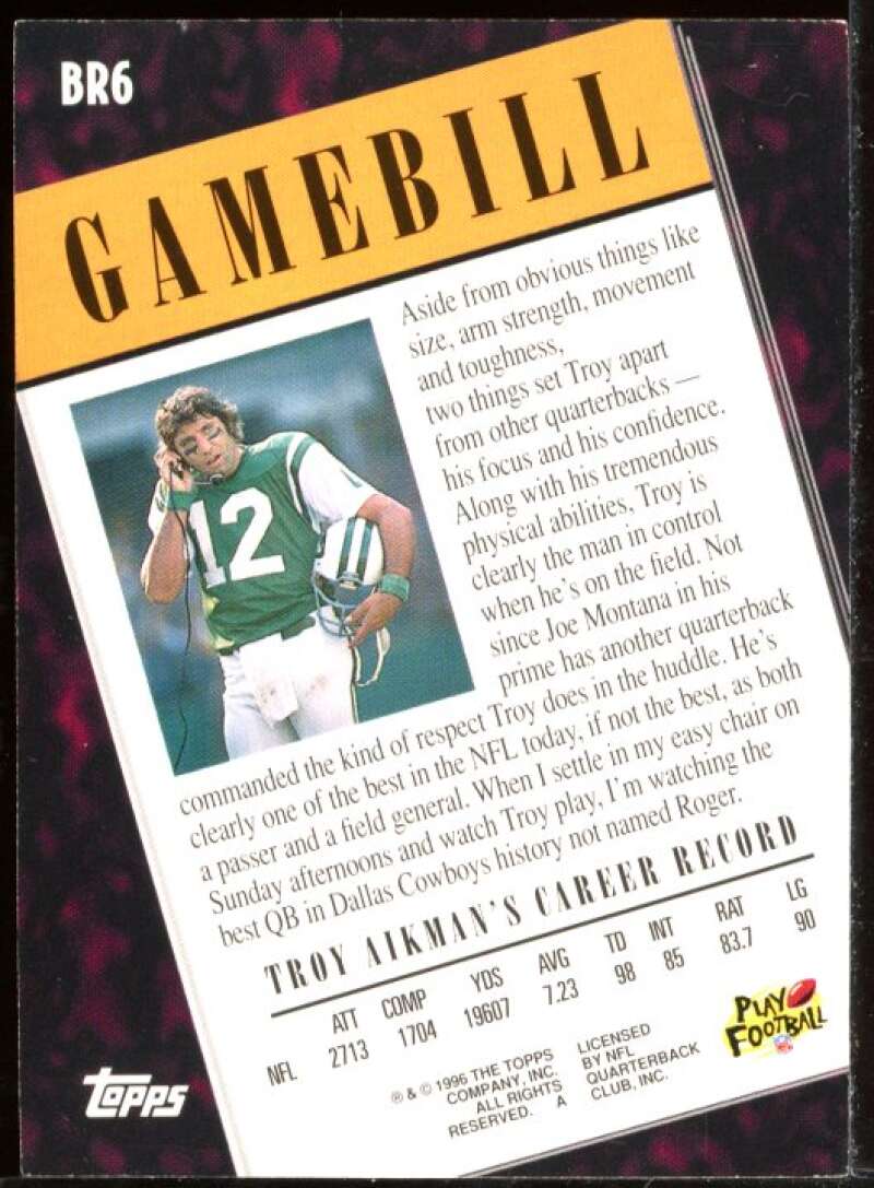 Troy Aikman Card 1996 Topps Broadway's Reviews #BR6 Image 2