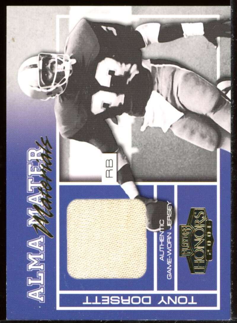 Tony Dorsett Card 2001 Playoff Honors Alma Mater Materials #AM6 Image 1