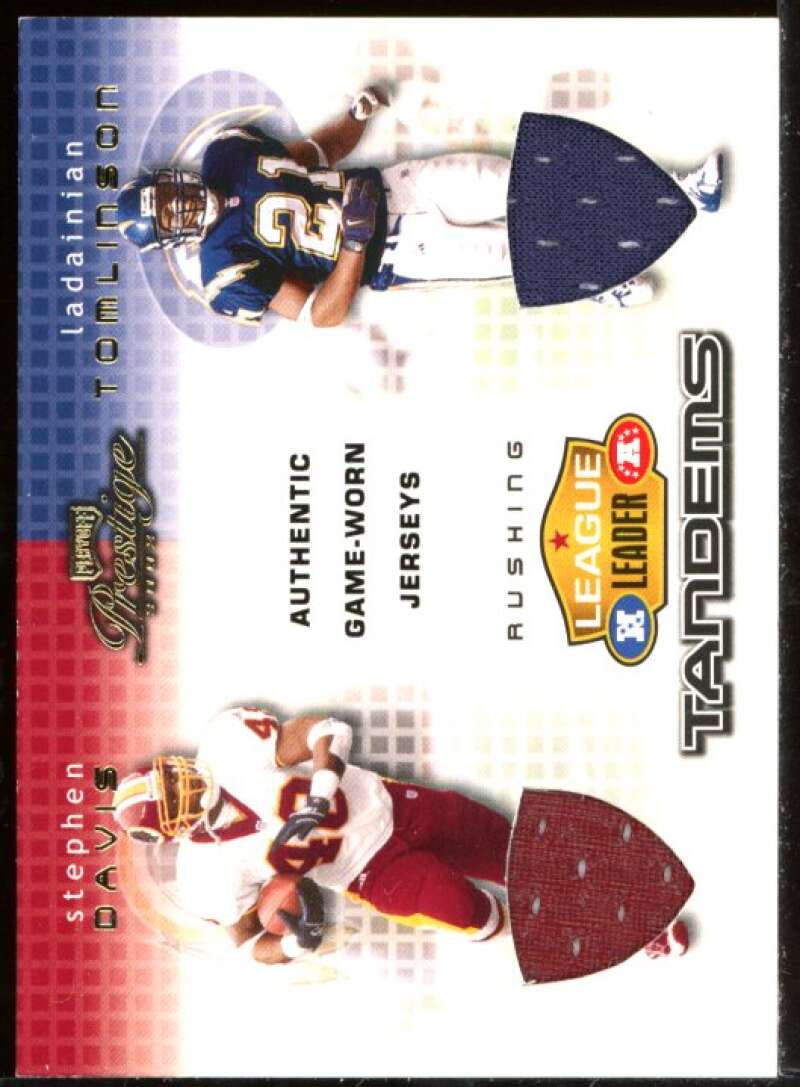 LaDainian Tomlinson/Stephen Davis 2002 Playoff Prestige Tandems Materials #LL11 Image 1