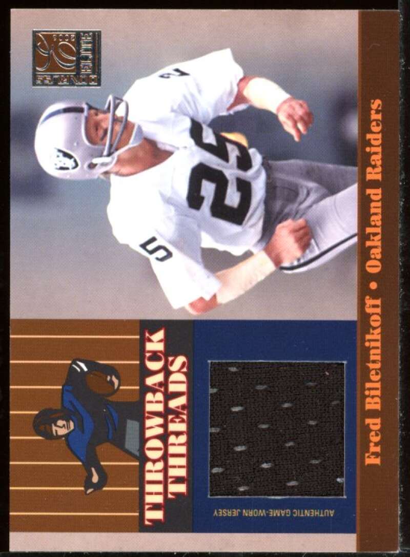 Fred Biletnikoff Randy Moss Card 2006 Donruss Elite Throwback Threads #35 /249 Image 1