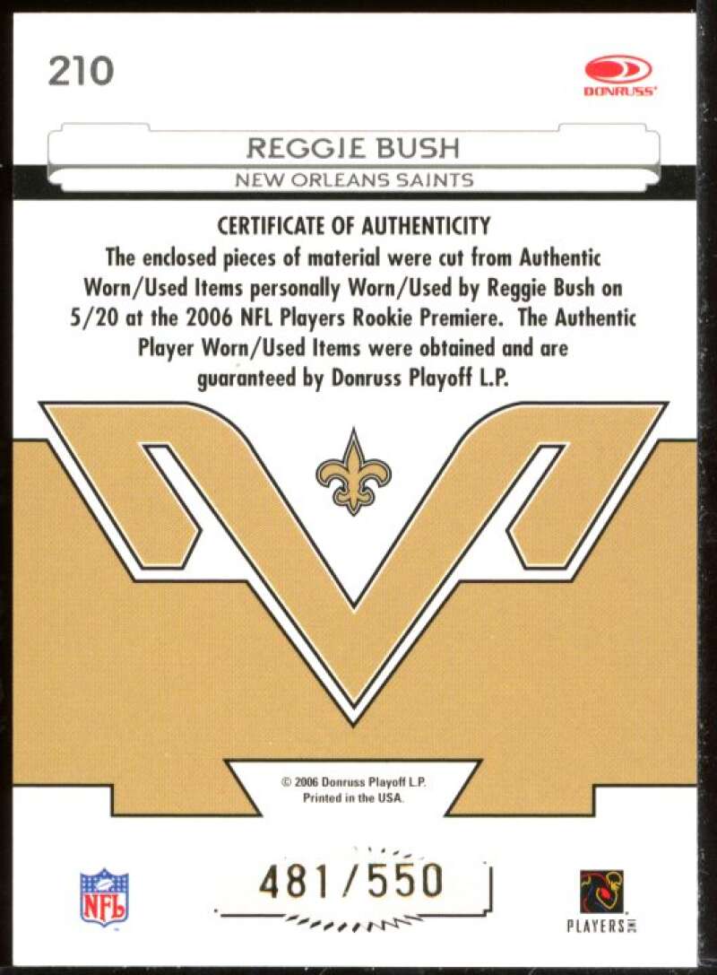 Reggie Bush JSY Card 2006 Leaf Certified Materials #210 /550 Image 2