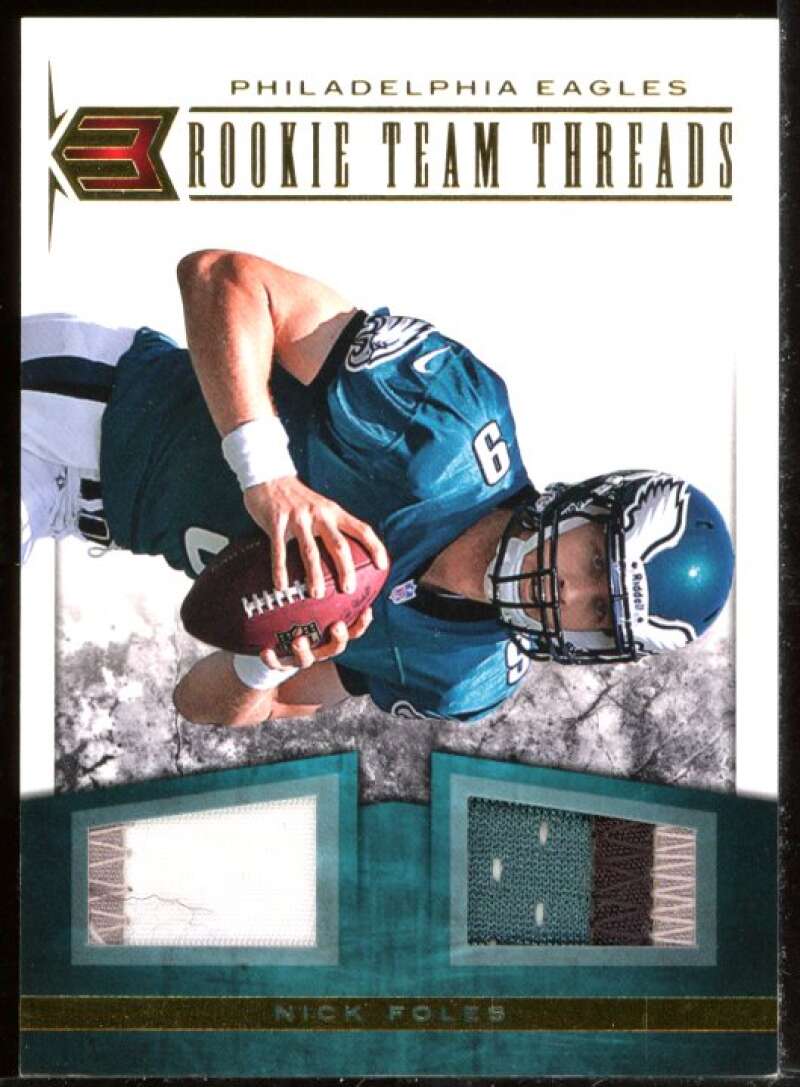 Nick Foles Card 2012 Momentum Rookie Team Threads Dual Materials Prime #26 Image 1