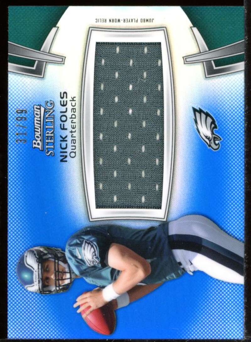 Nick Foles JSY Card 2012 Bowman Sterling Blue Refractors #BSJRRNF /99 Image 1