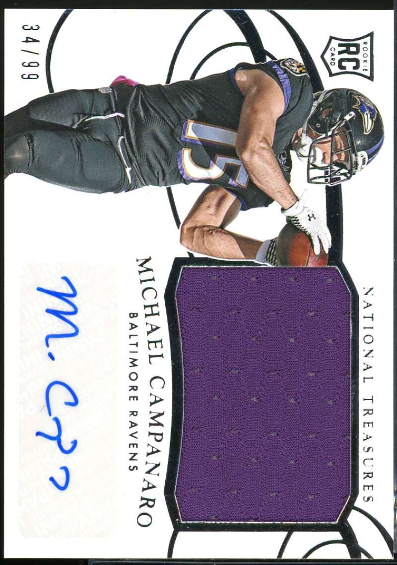 Michael Campanaro JSY AU Card 2014 Panini National Treasures #270 Image 1