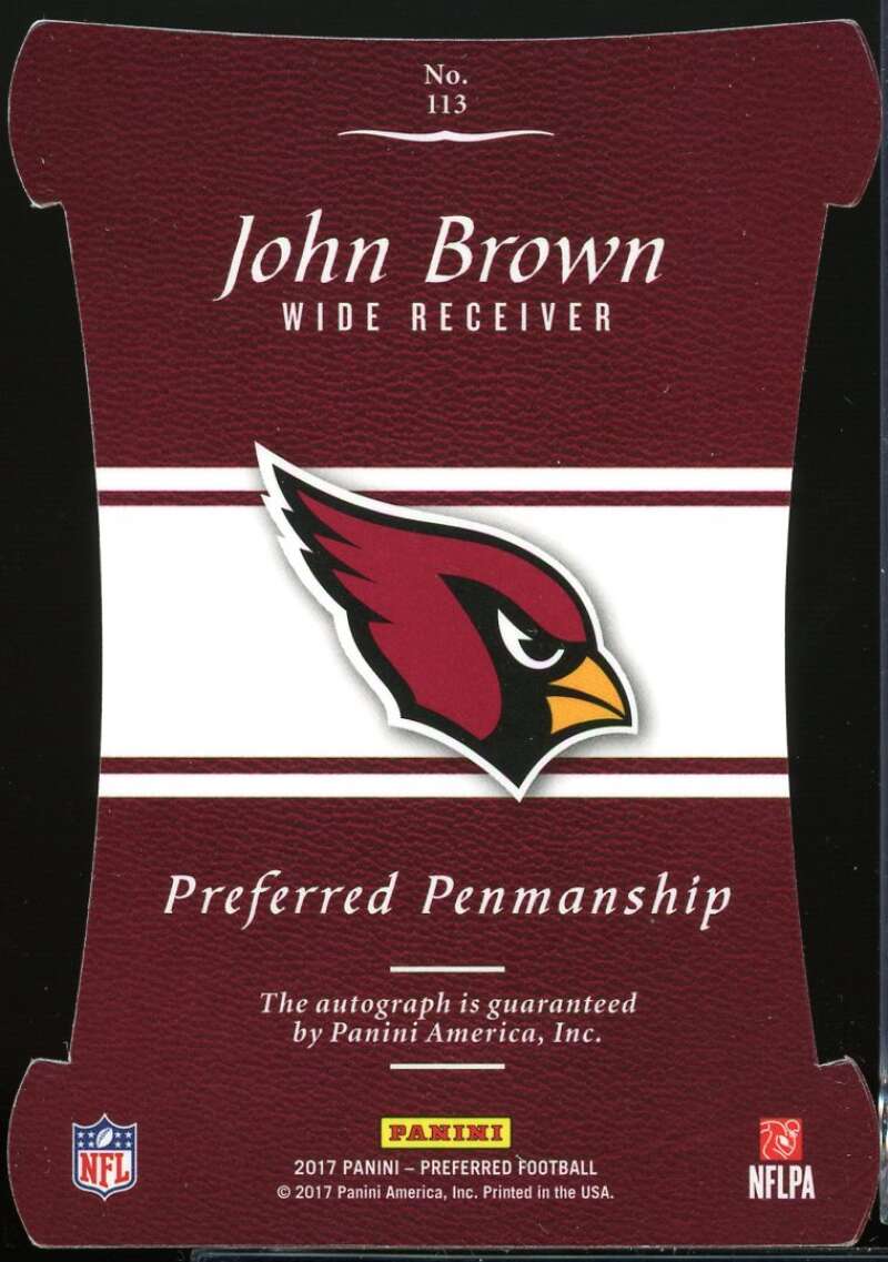 John Brown PEN AU Card 2017 Panini Preferred Purple #113 /25 Image 2