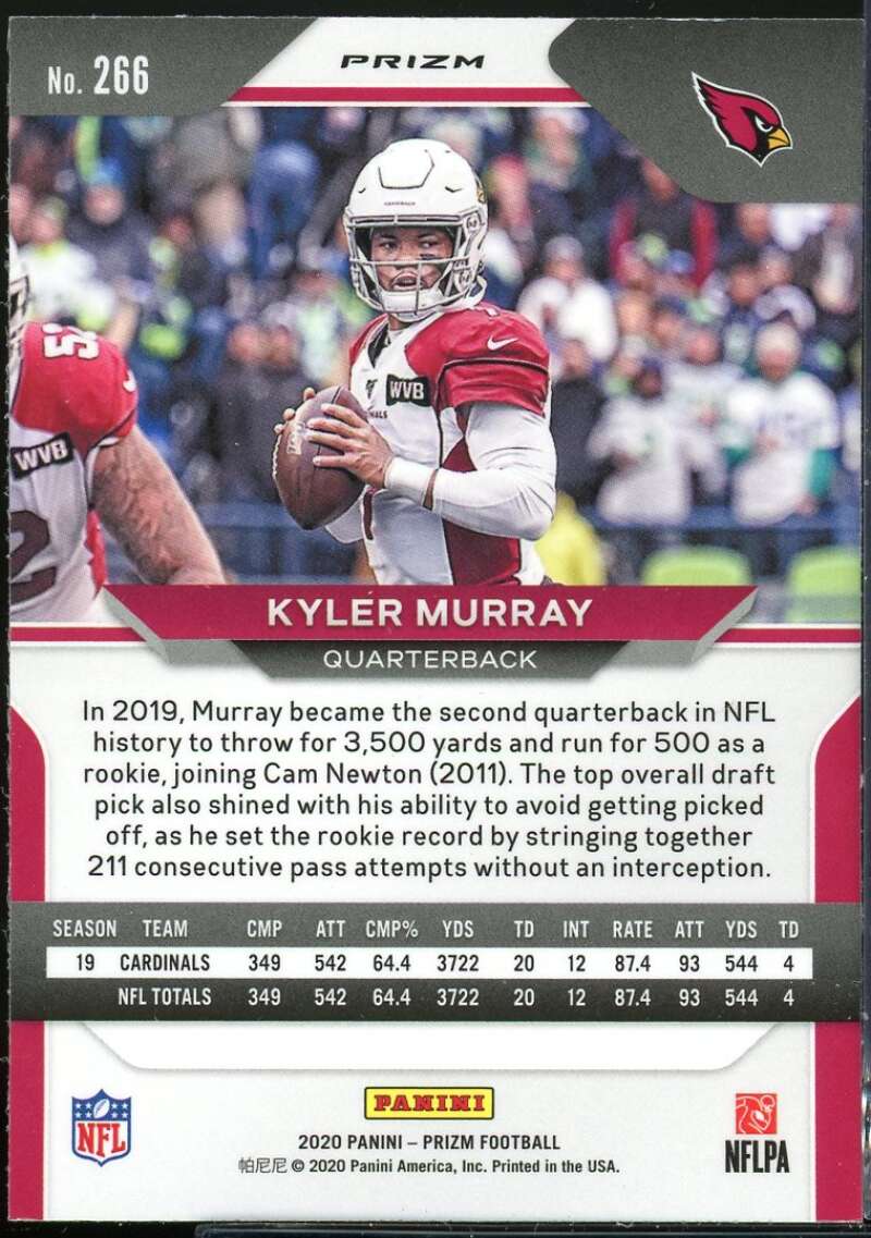 Kyler Murray Card 2020 Panini Prizm Prizms #266 Image 2