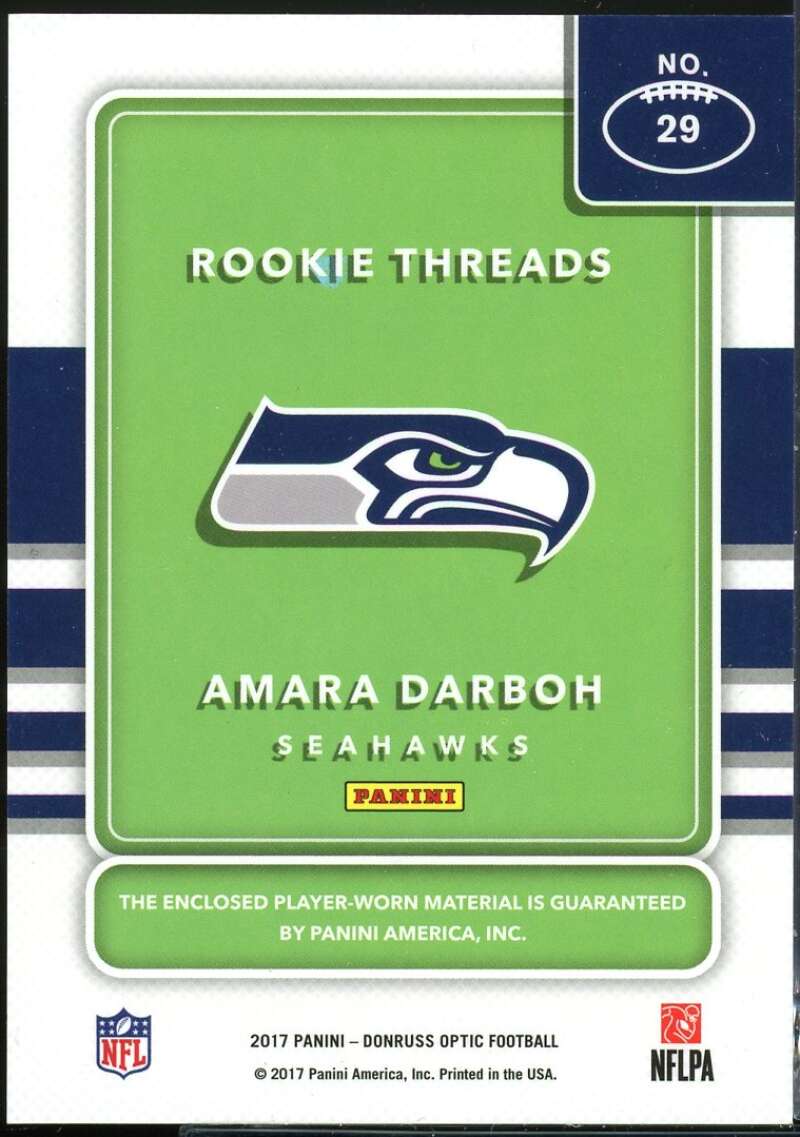 Amara Darboh Card 2017 Donruss Optic Rookie Threads #29 Image 2