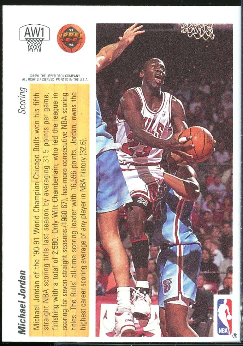 Michael Jordan/Scoring Leader 1991-92 Upper Deck Award Winner Holograms #AW1 Image 2