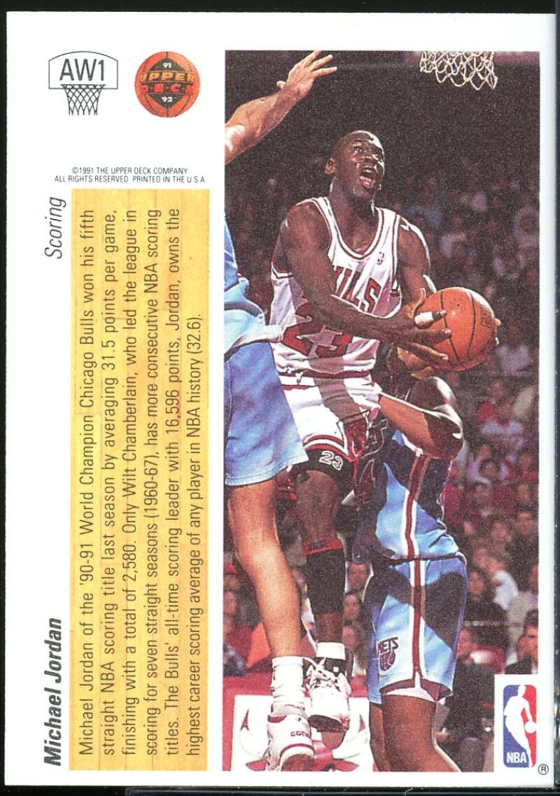 Michael Jordan/Scoring Leader 1991-92 Upper Deck Award Winner Holograms #AW1 Image 2